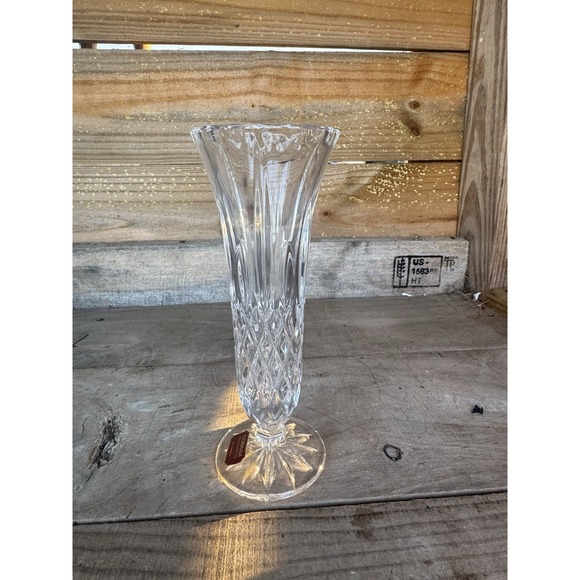 VTG Gorham Crystal King Edward 8'' Bud Vase Made in West Germany‎ - Picture 7 of 10